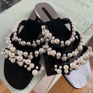 NWT🥰 zara sandal shoes with pearls top seller 7.5